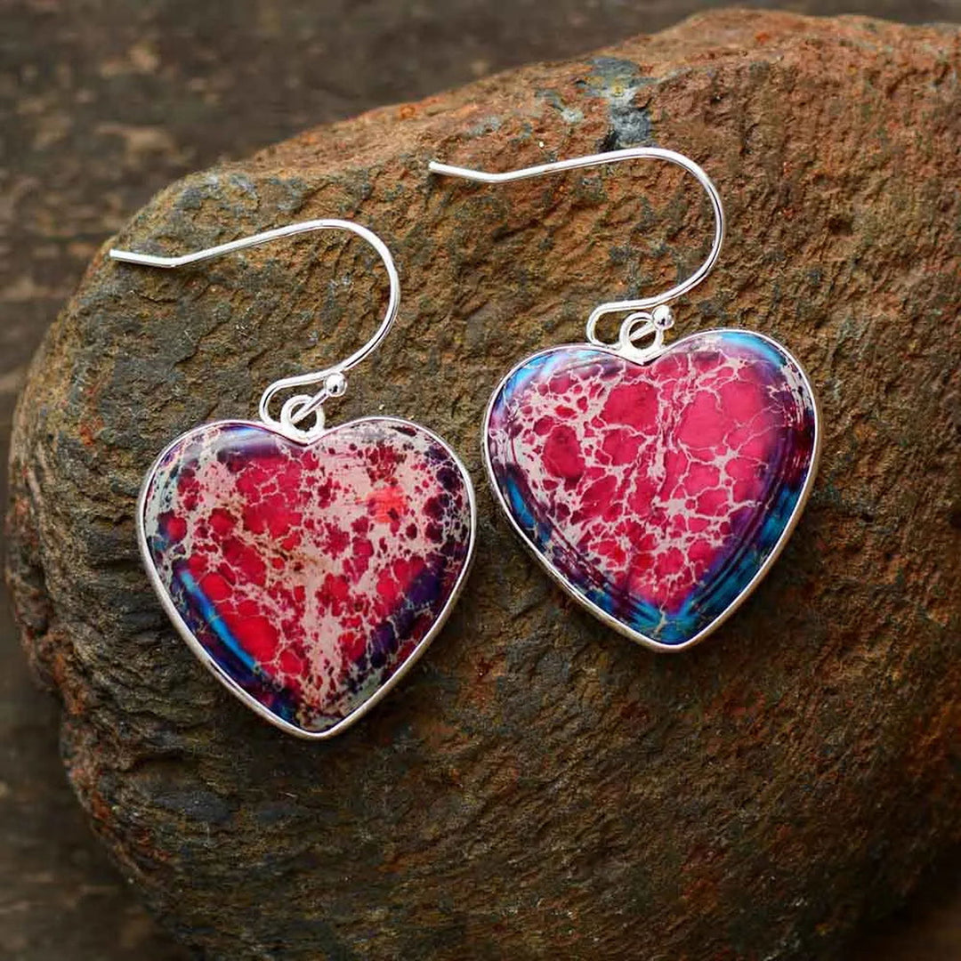 Timeless Jaspers Heart Shape Earrings - DKLOR -  -  