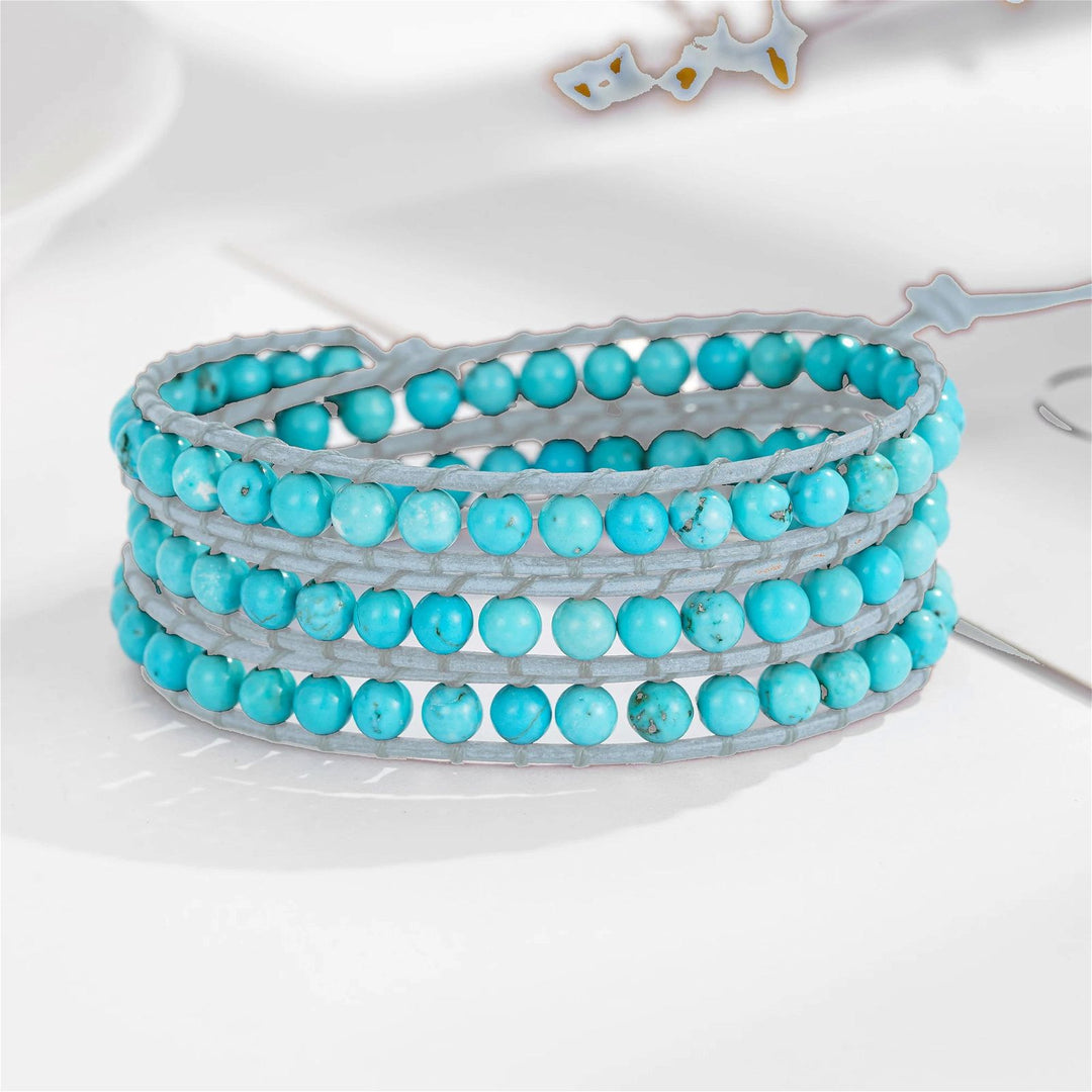 Turquoise Elegance 3 Wrap Bracelet - DKLOR -  -  