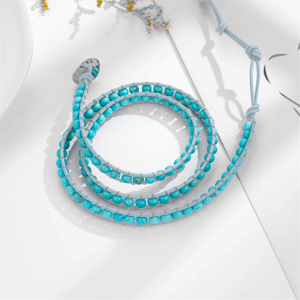 Turquoise Elegance 3 Wrap Bracelet - DKLOR -  -  