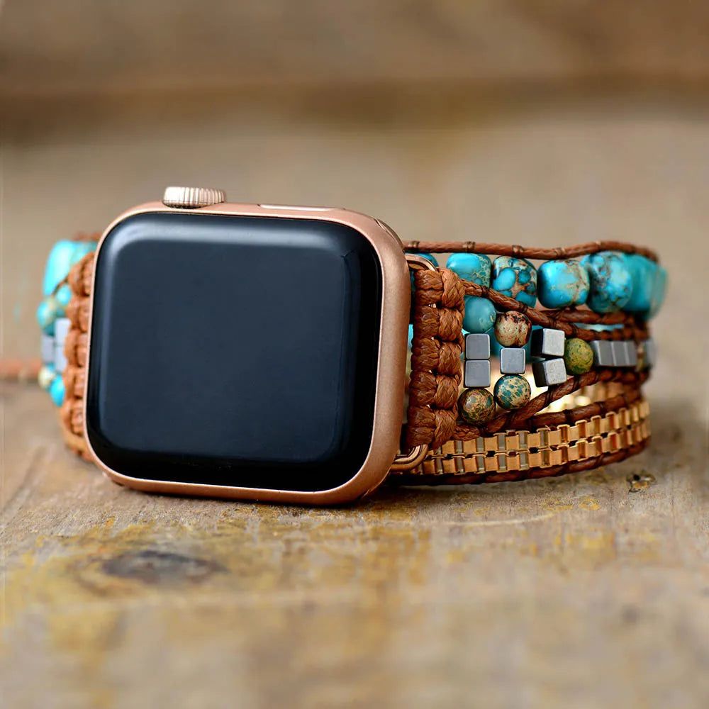 Turquoise Healing Beads Apple Watch Strap - DKLOR -  -  