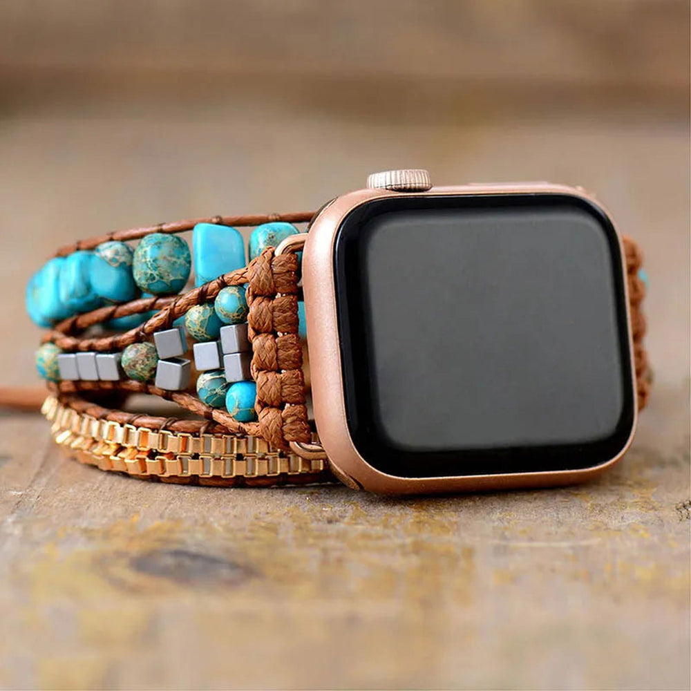 Turquoise Healing Beads Apple Watch Strap - DKLOR -  -  