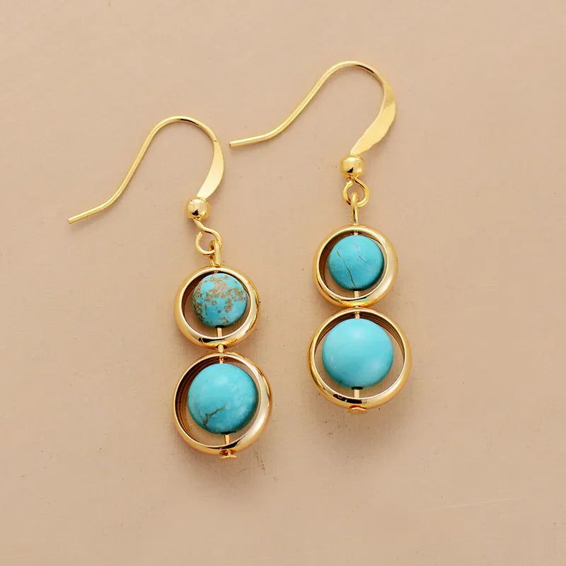 Turquoises Gold Hoop Earnings Collection - DKLOR -  -  