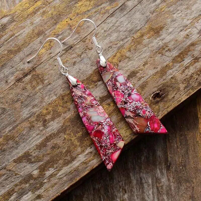 Vibrant Jasper's Stone Earrings Collection - DKLOR -  -  