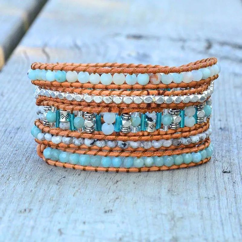 Vintage Turquoise 5X Wrap  Bracelet - DKLOR -  -  