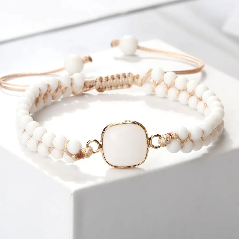 White Stone Shapes Bracelet - DKLOR -  -  