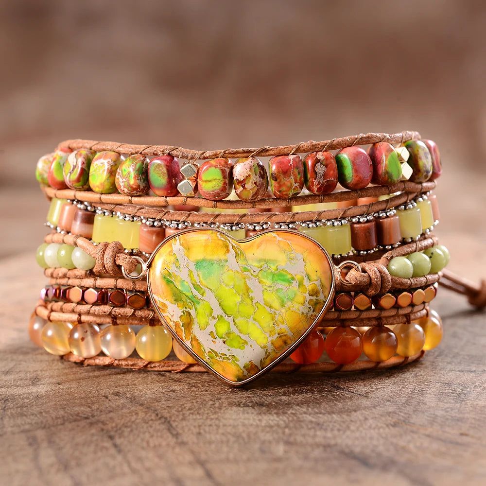 Yellow Jasper Wrap Bracelets - DKLOR -  -  