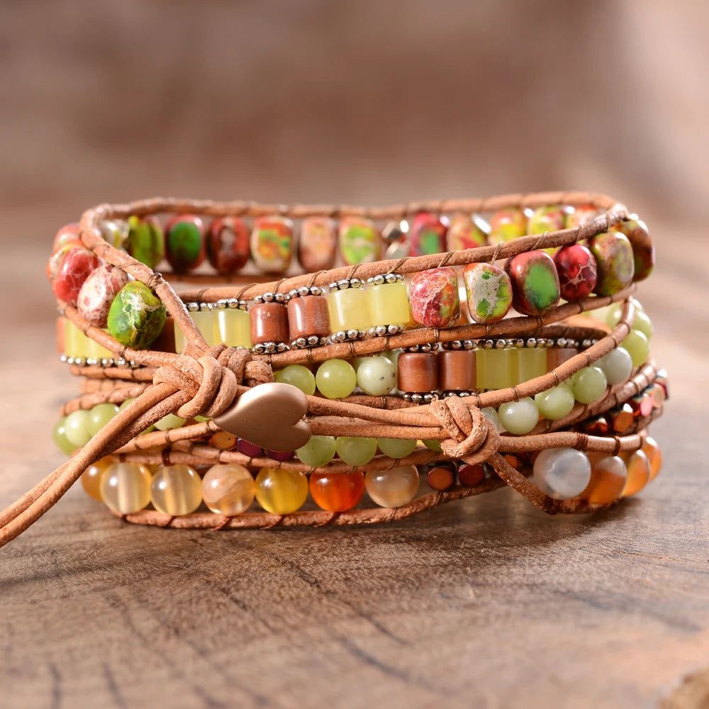 Yellow Jasper Wrap Bracelets - DKLOR -  -  